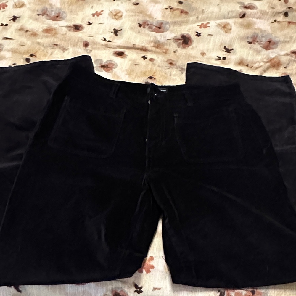 Jones New York Women's Dark Purple Velvet Flare Pants